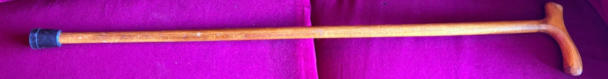 Wooden Walking Cane with Rubber Tip