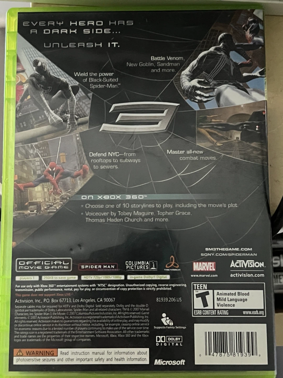 Spider-Man 3 Video Game for Xbox 360 - photo 2