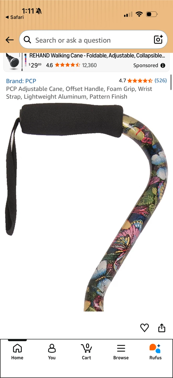 PCP Adjustable Walking Cane with Wrist Strap - photo 5