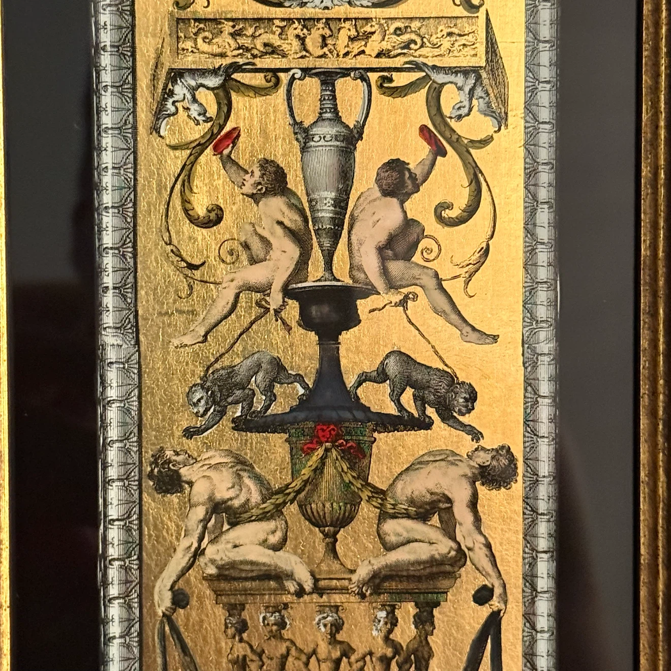 Rare pair vintage Italian gold foil framed panels - photo 4