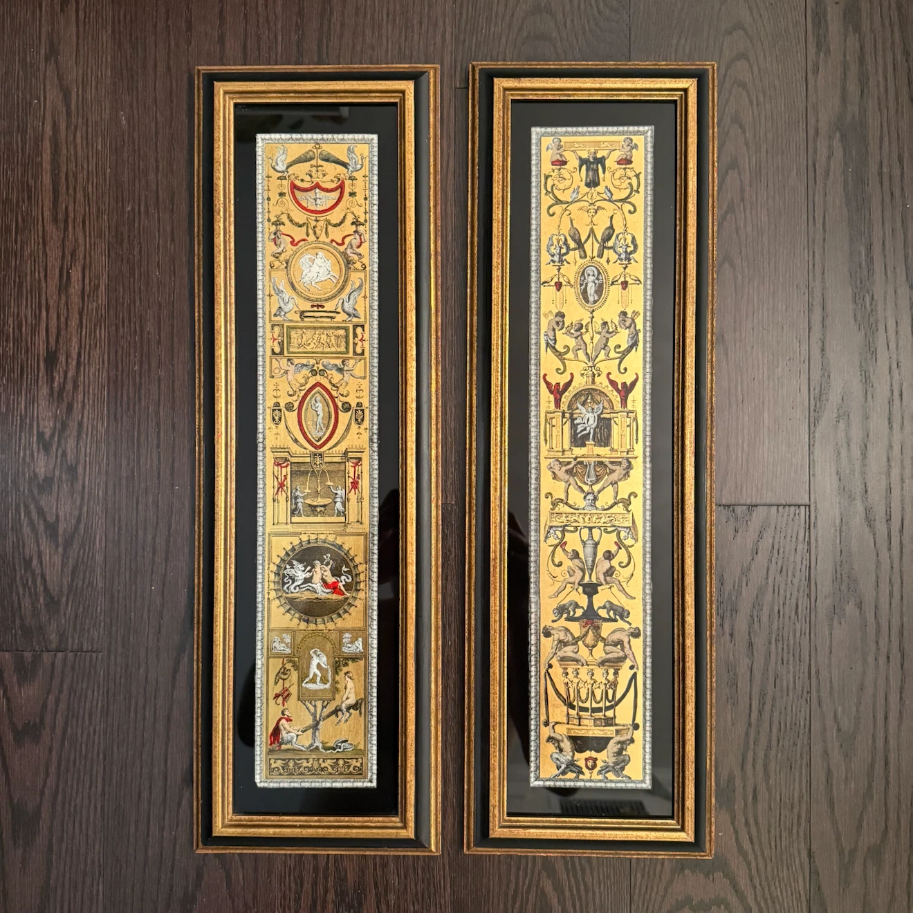 Rare pair vintage Italian gold foil framed panels - photo 5