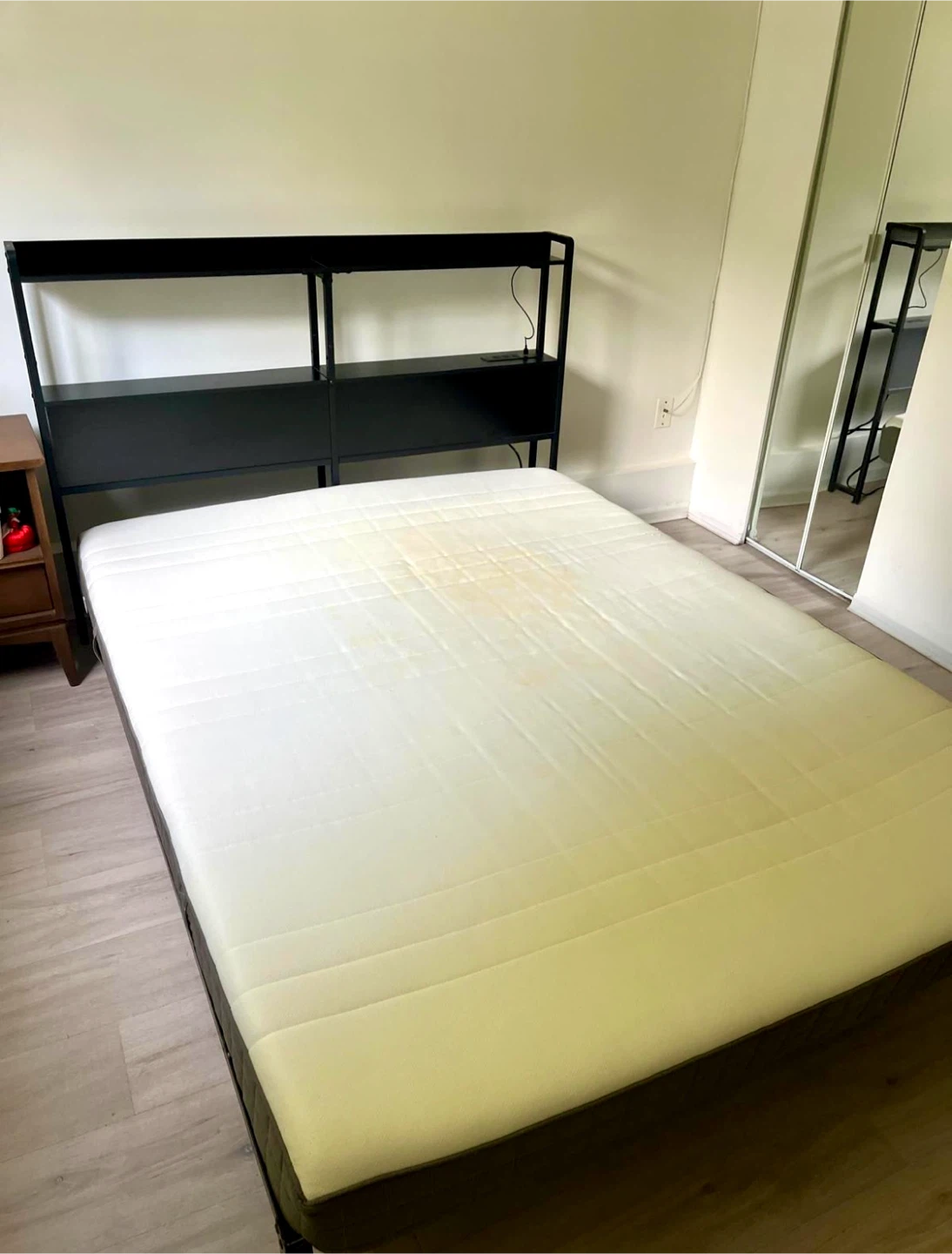 Modern black queen bed frame & headboard - photo 2