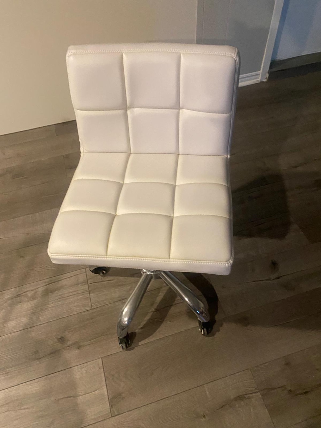 White Padded Rolling Chair