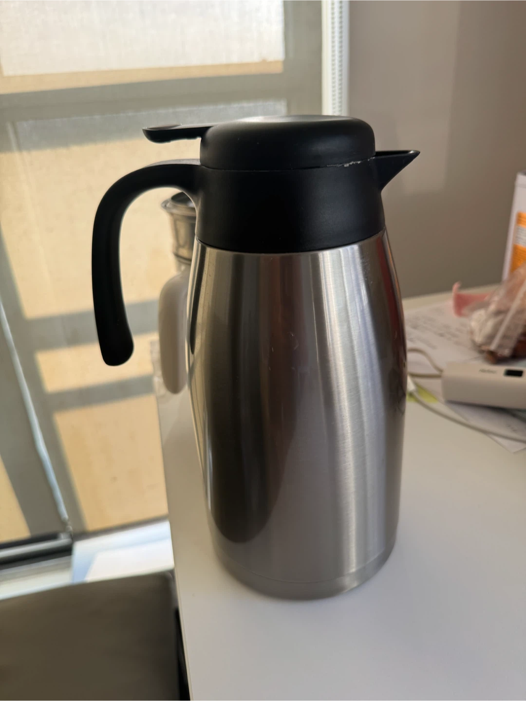 Stainless Steel Thermal Carafe with Black Lid