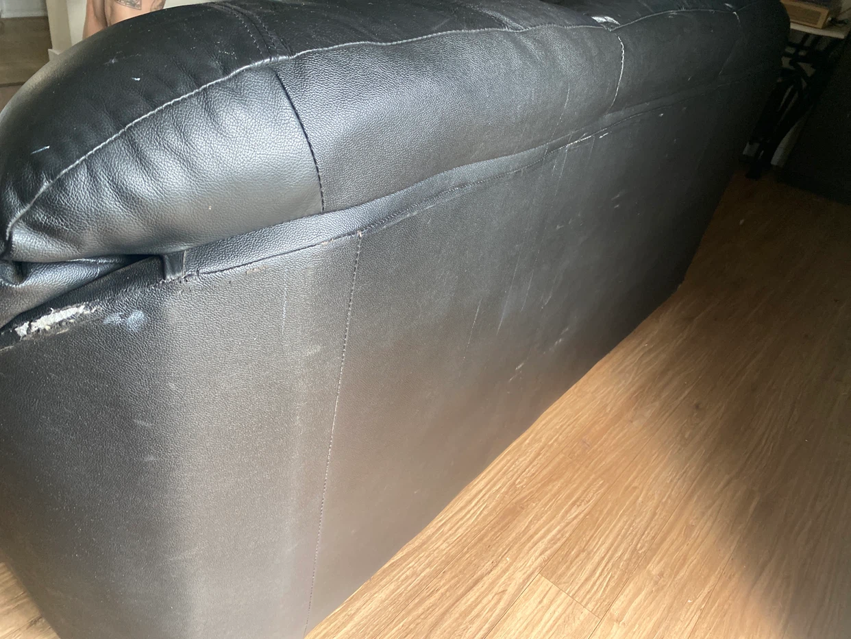 Black Leather Couch - photo 4