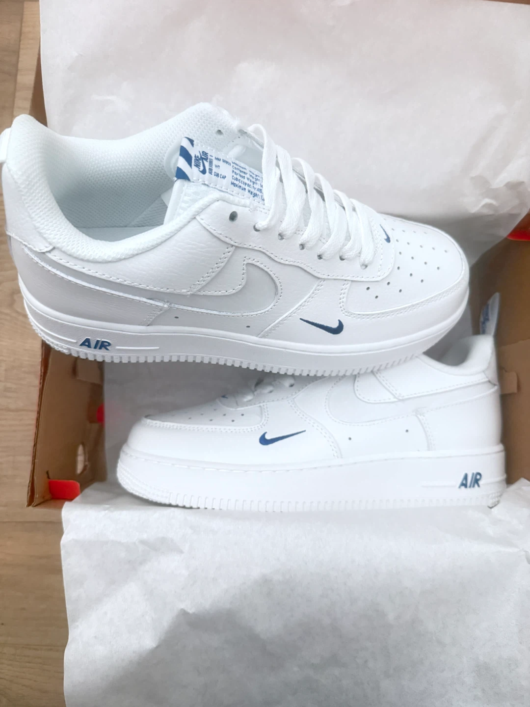 Nike Air Force 1 White/Blue Sneakers