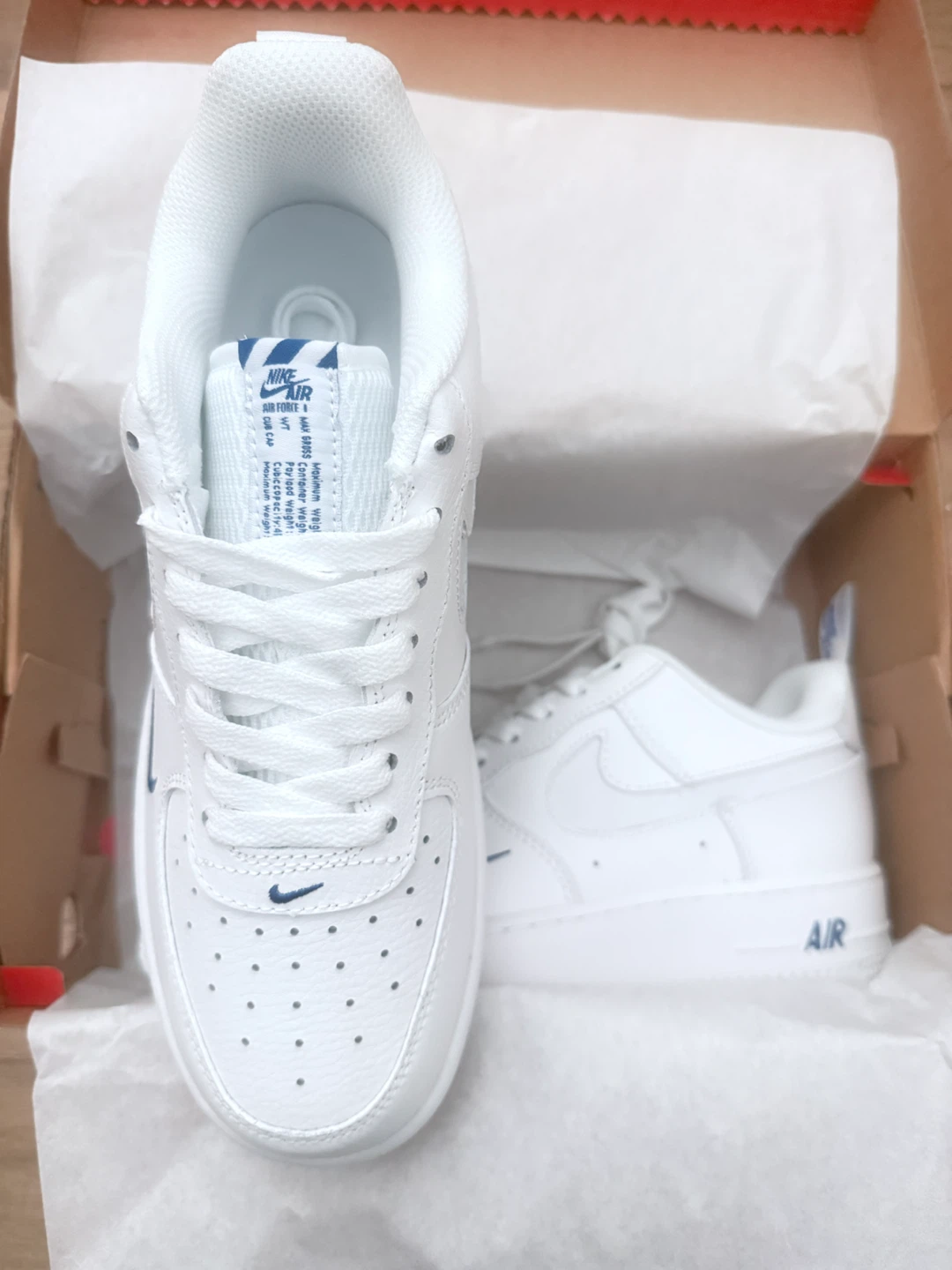 Nike Air Force 1 White/Blue Sneakers - photo 2