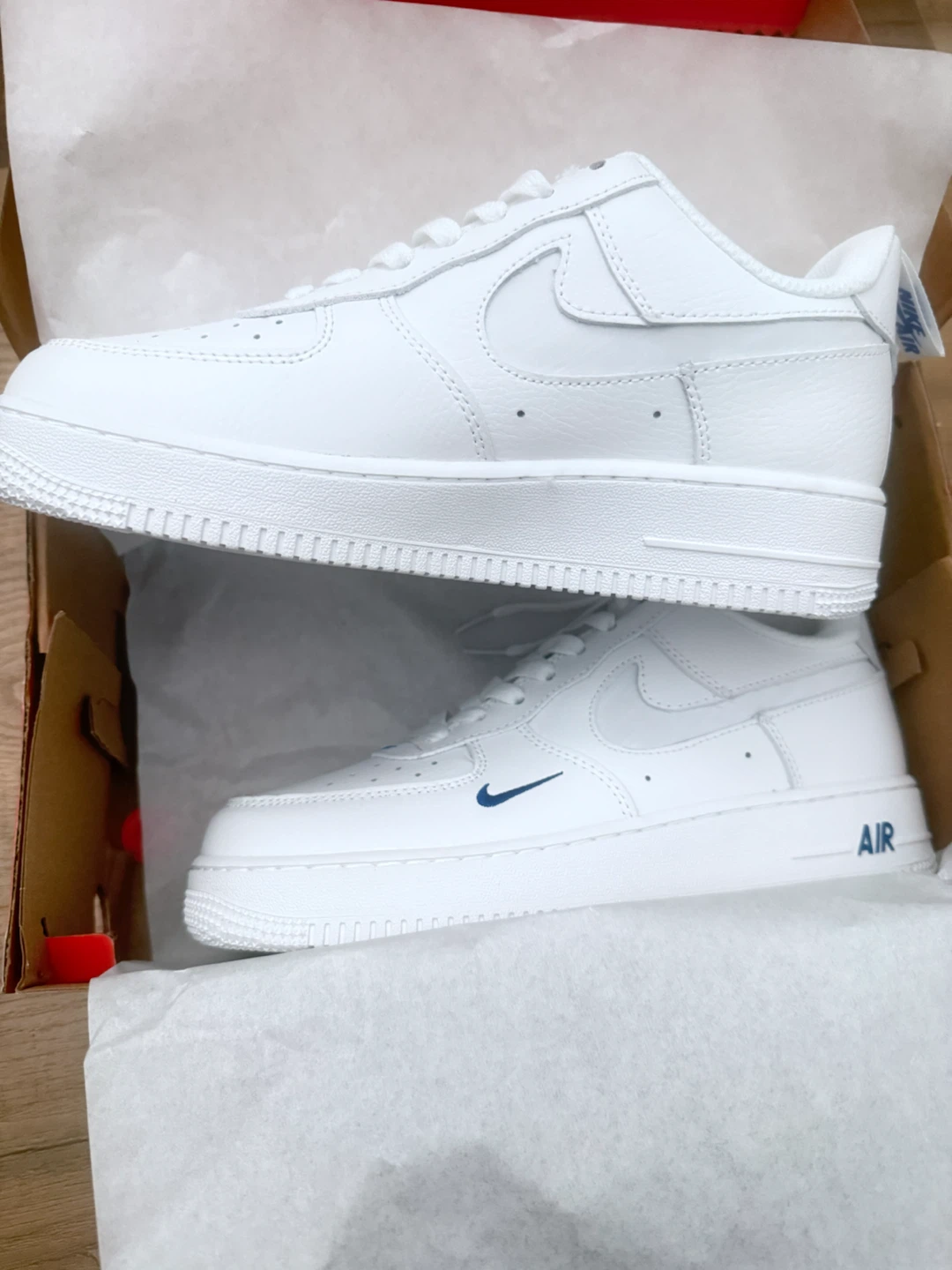 Nike Air Force 1 White/Blue Sneakers - photo 3