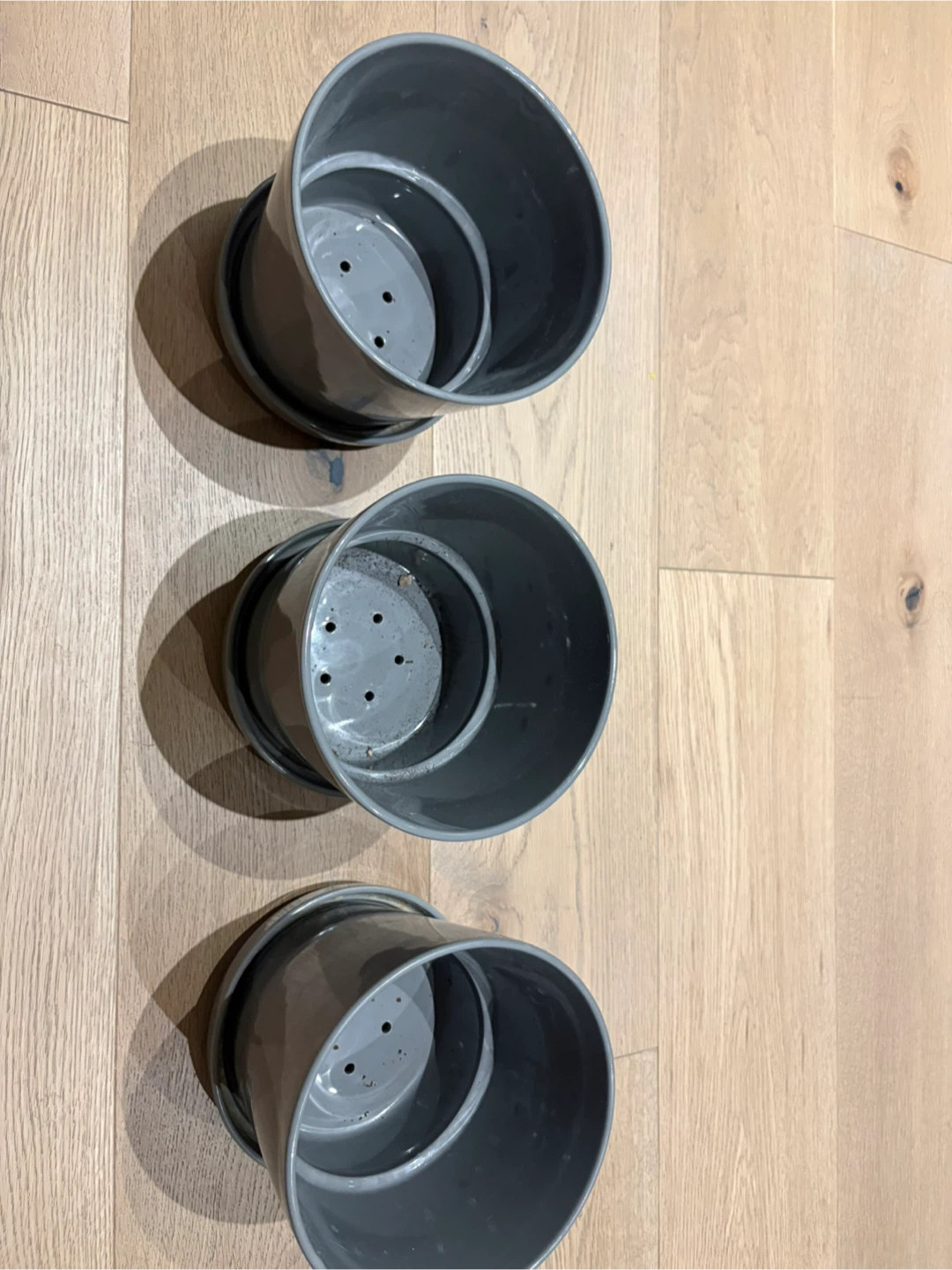 Grey Designer Ceramic Pot with Saucer