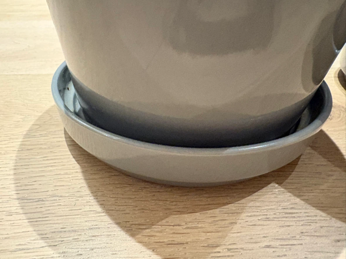 Grey Designer Ceramic Pot with Saucer - photo 2