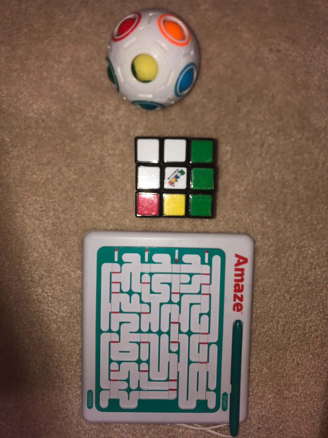 3-Piece Puzzle Toy Set: Rubik's Cube, Maze Ball, and Maze Game