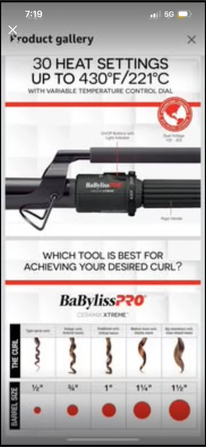 New BaBylissPRO Ceramix Xtreme Curling Iron - photo 2