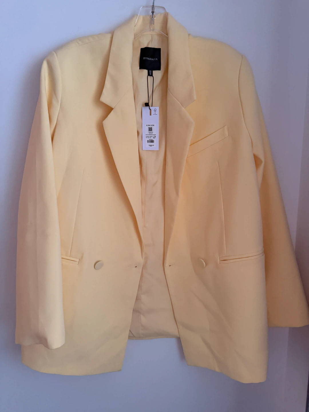 DYNAMITE Double Breasted Blazer - Yellow - P/M-S/M - photo 2