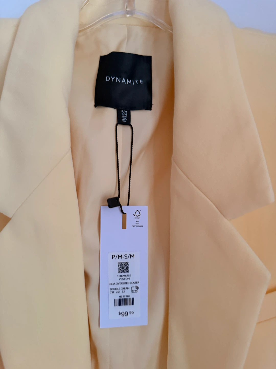 DYNAMITE Double Breasted Blazer - Yellow - P/M-S/M - photo 3