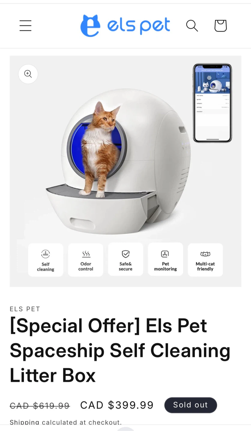 Els Pet Self Cleaning Litter Box