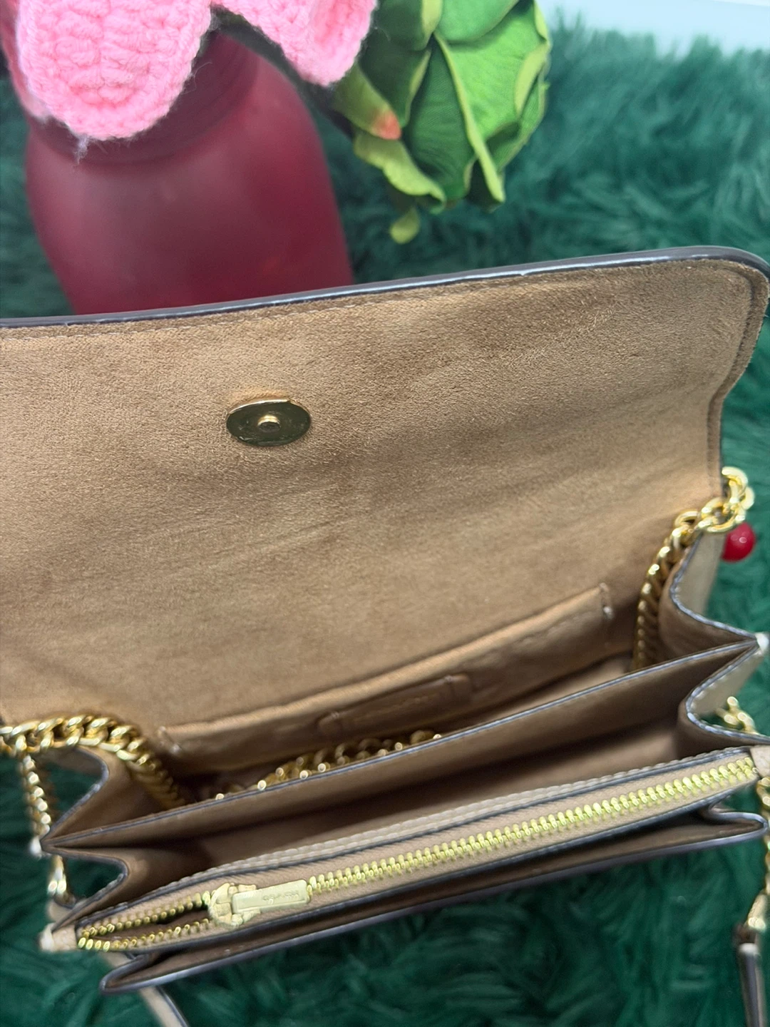 Authentic Coach Crossbody Bag with Cherry Charm - photo 3