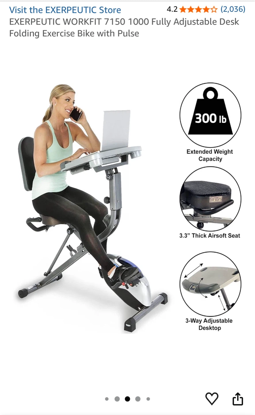 Folding Exercise Bike with Desk - photo 2