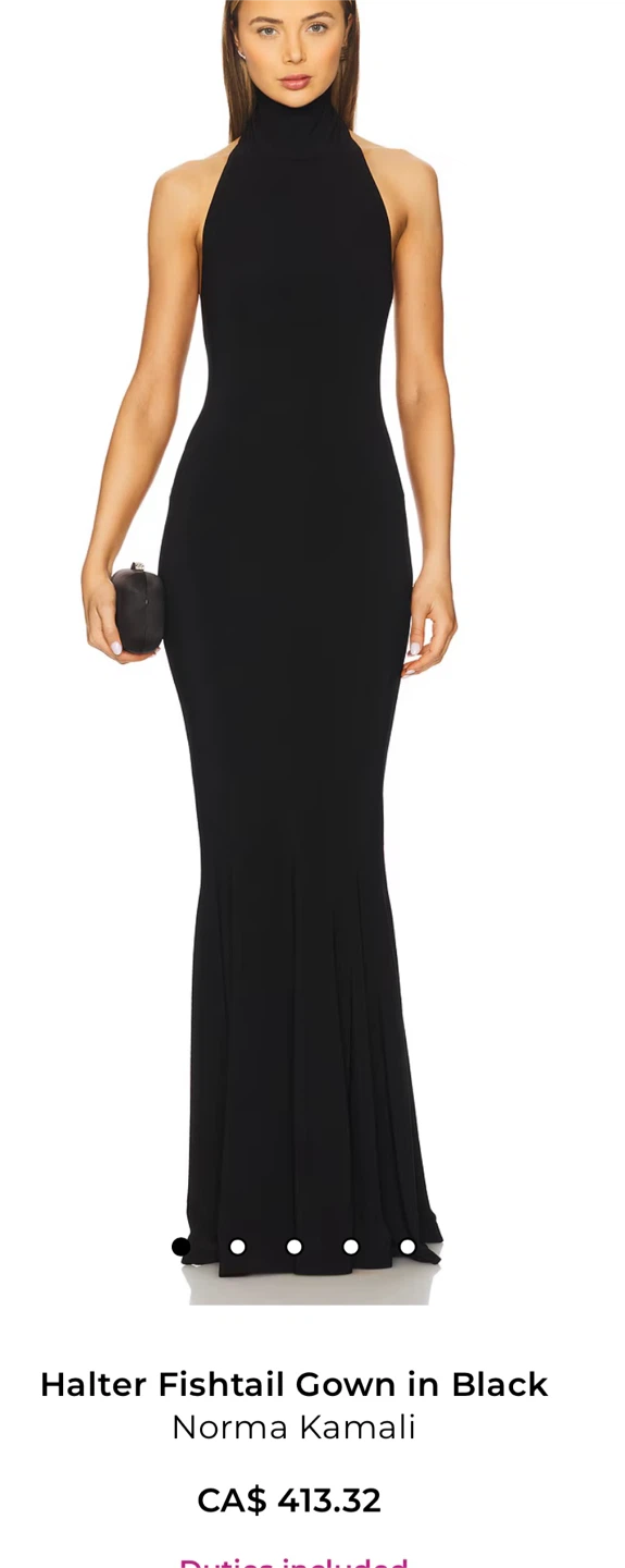 Norma Kamali Black Halter Neck Maxi Dress
