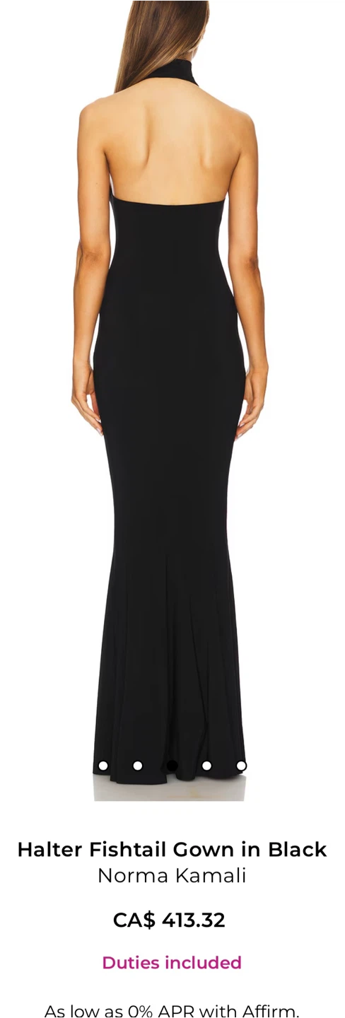 Norma Kamali Black Halter Neck Maxi Dress - photo 2