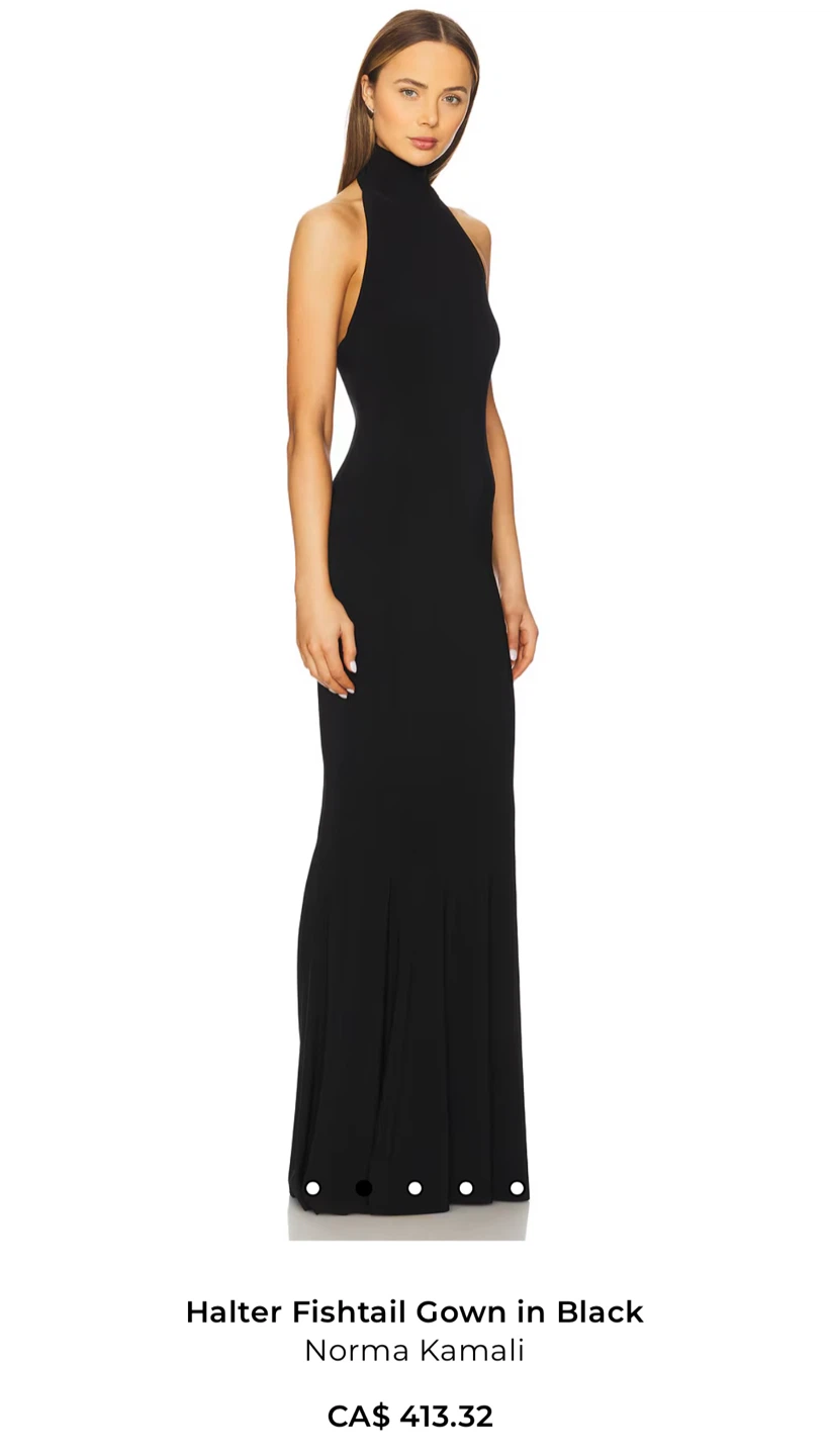 Norma Kamali Black Halter Neck Maxi Dress - photo 3