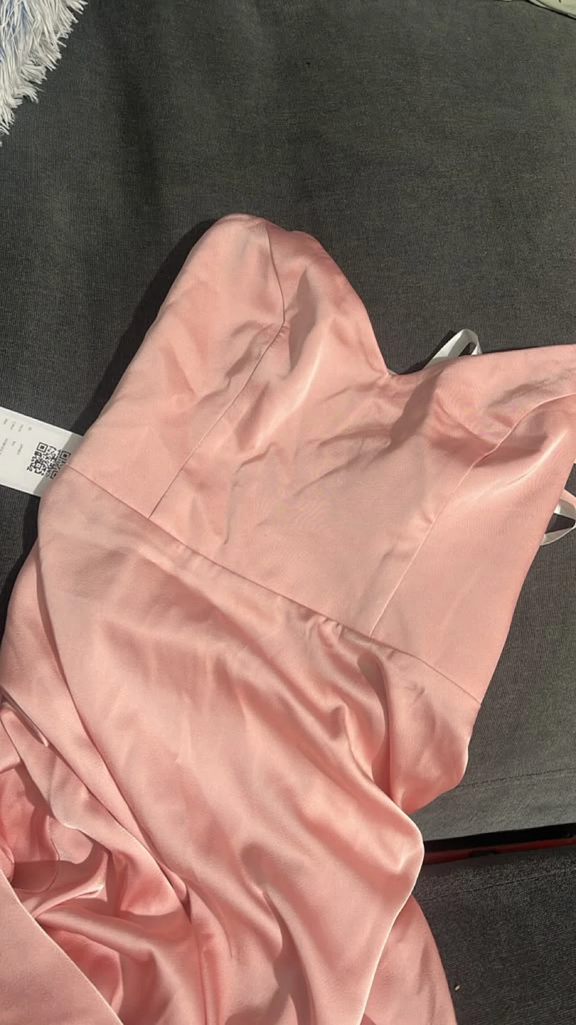 Azazie Pink Satin Maxi Dress - photo 3