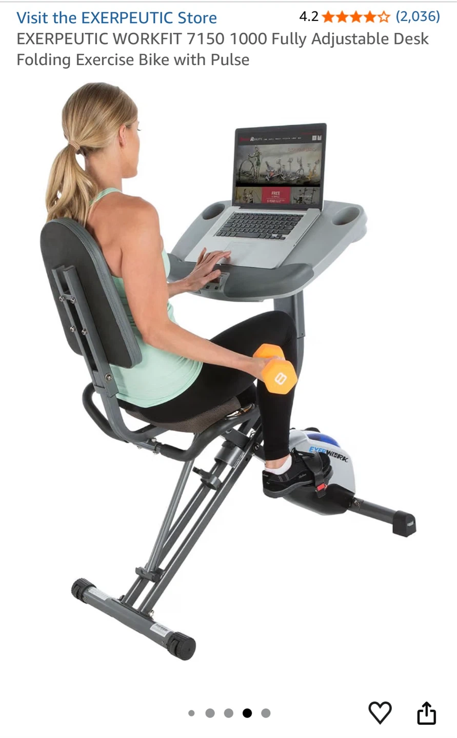 Folding Exercise Bike with Desk