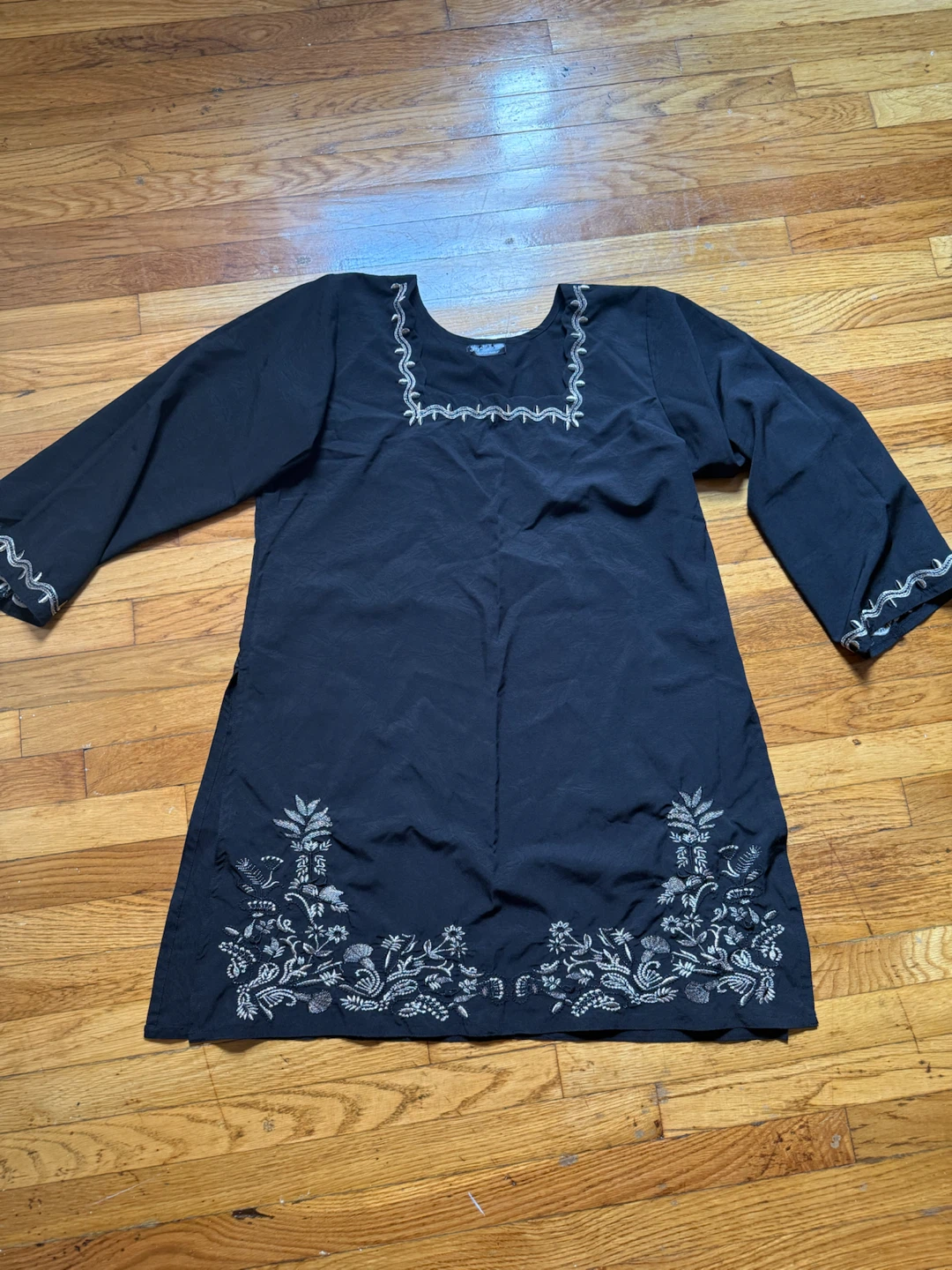 Black Embroidered Women's 3pcs dress - photo 3