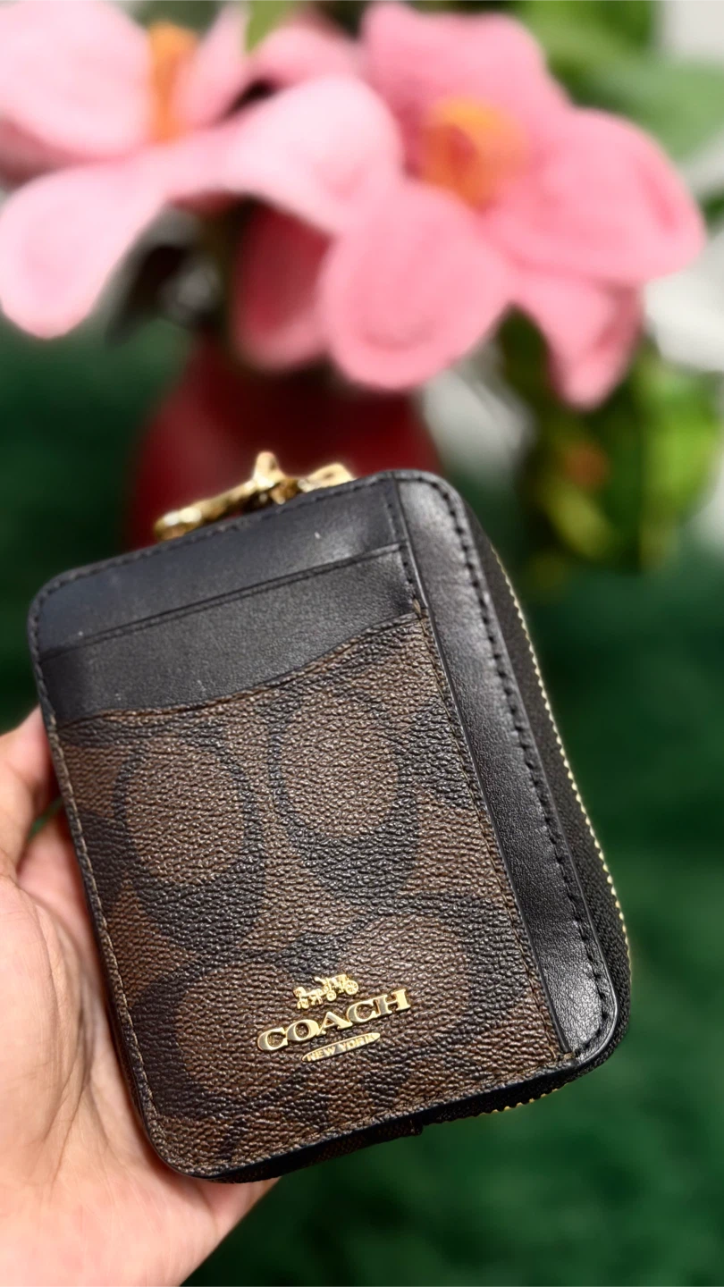 Coach Signature Card Holder Zip Pouch - photo 3
