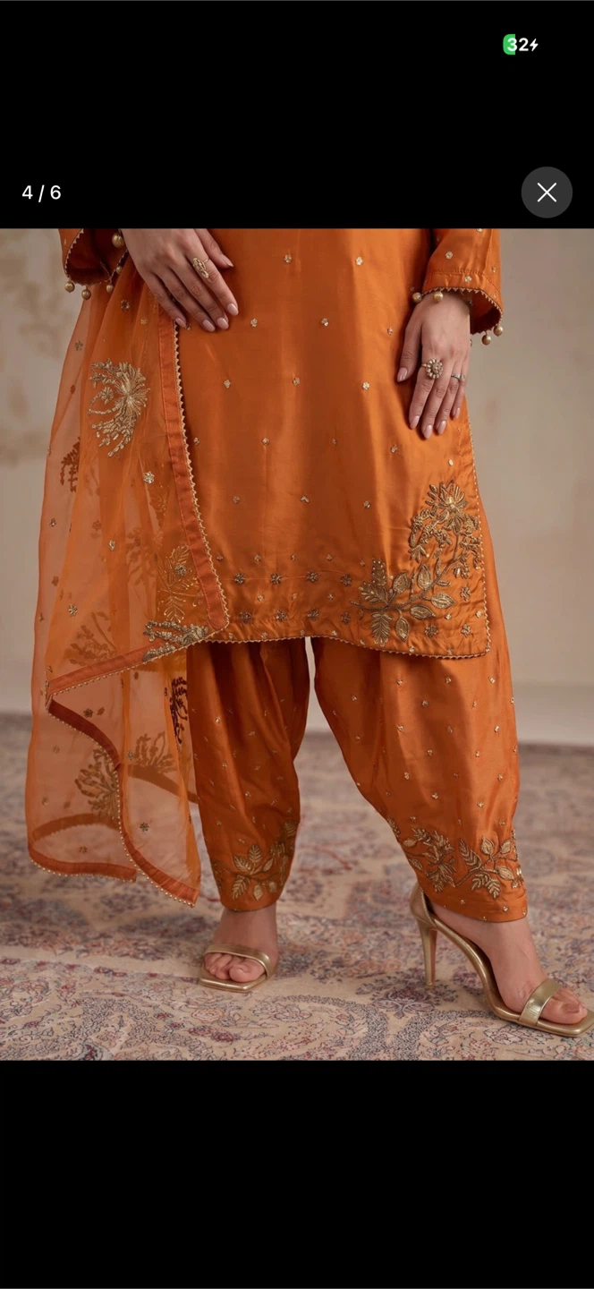 Orange Embroidered 3-Piece Outfit - photo 2