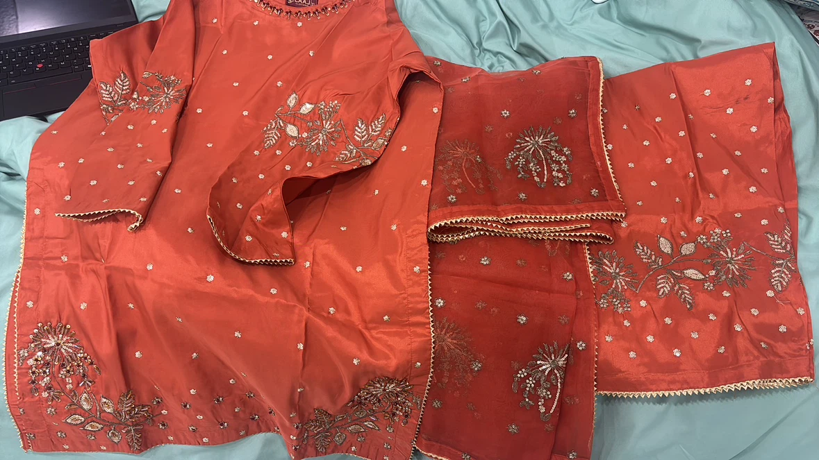 Orange Embroidered 3-Piece Outfit - photo 3