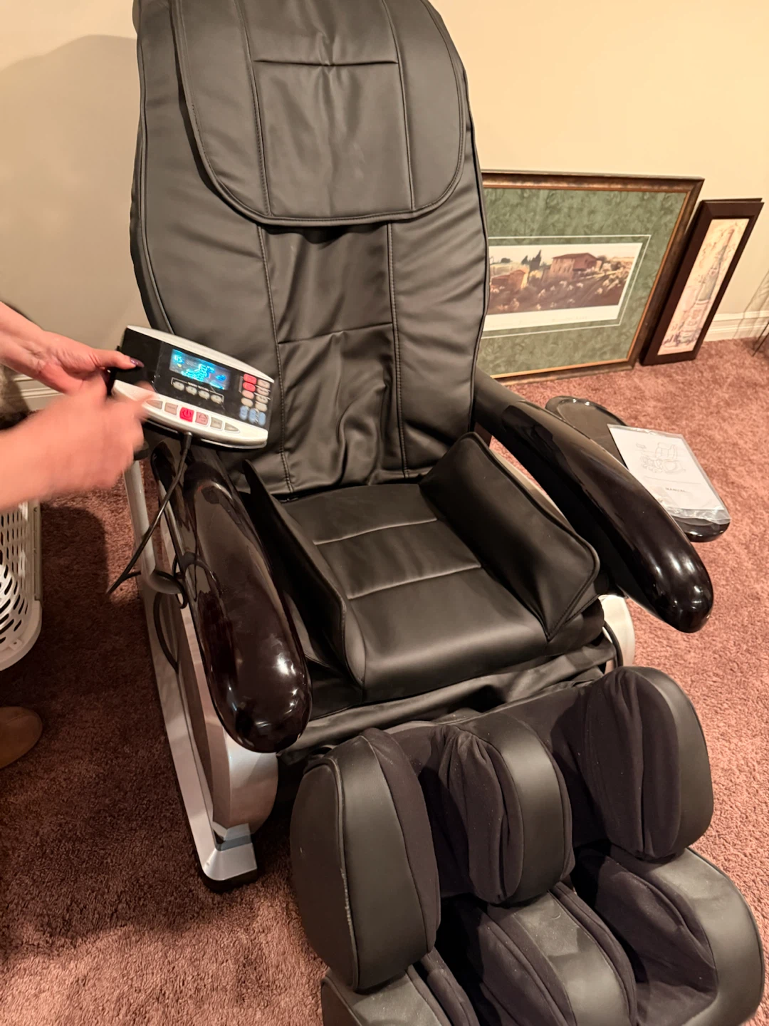 Black Massage Chair with Foot Rest - photo 4