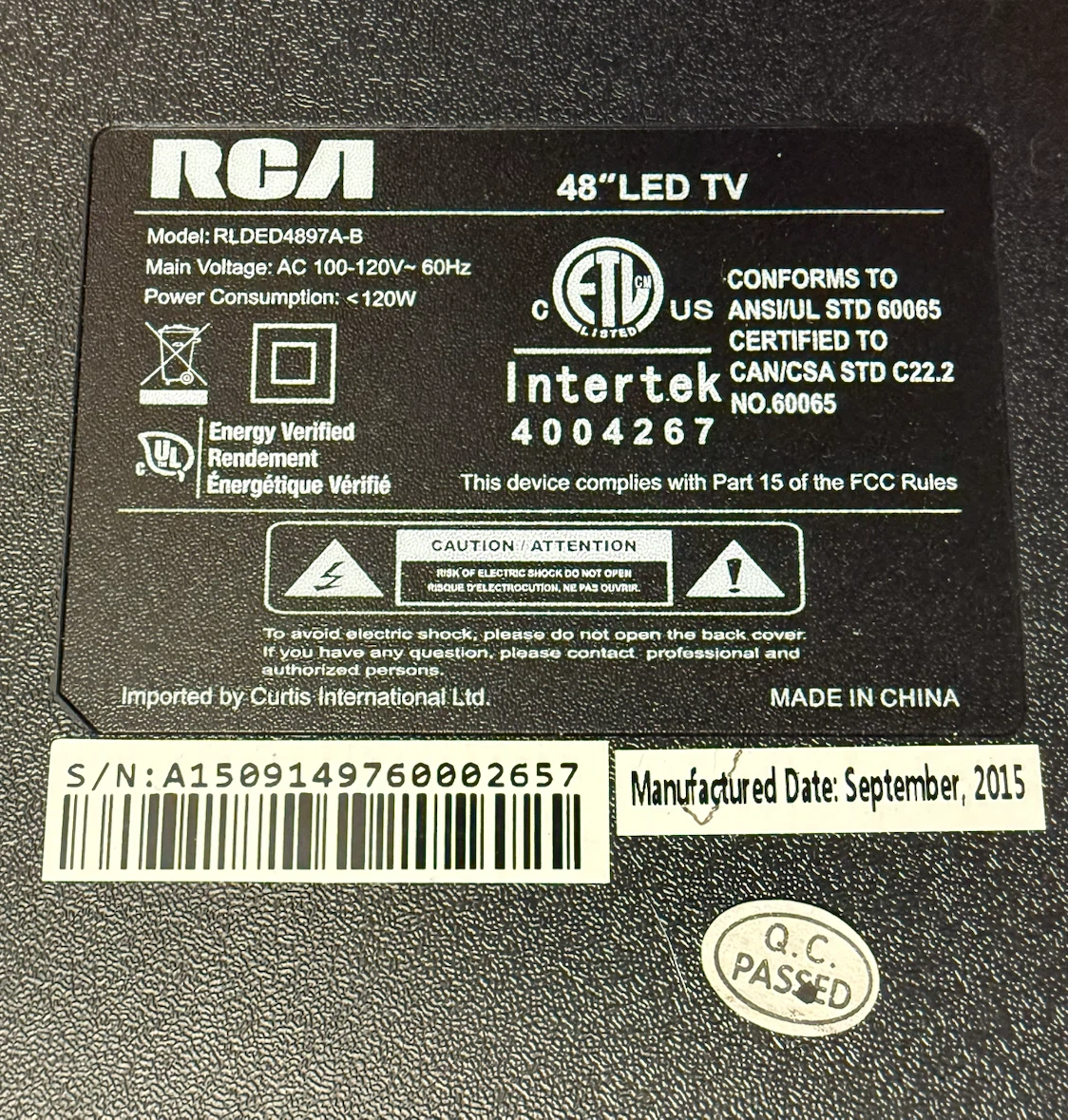 RCA 48-inch LED LCD HDTV - photo 4