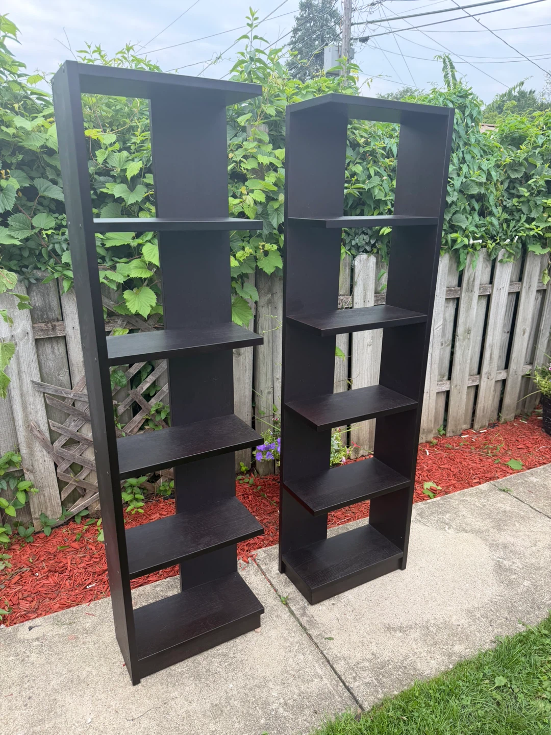 Set of 2 Tall Black Bookshelves - photo 3