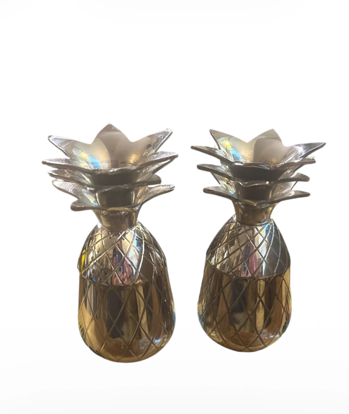Pair of silver Pineapple Decor Pieces