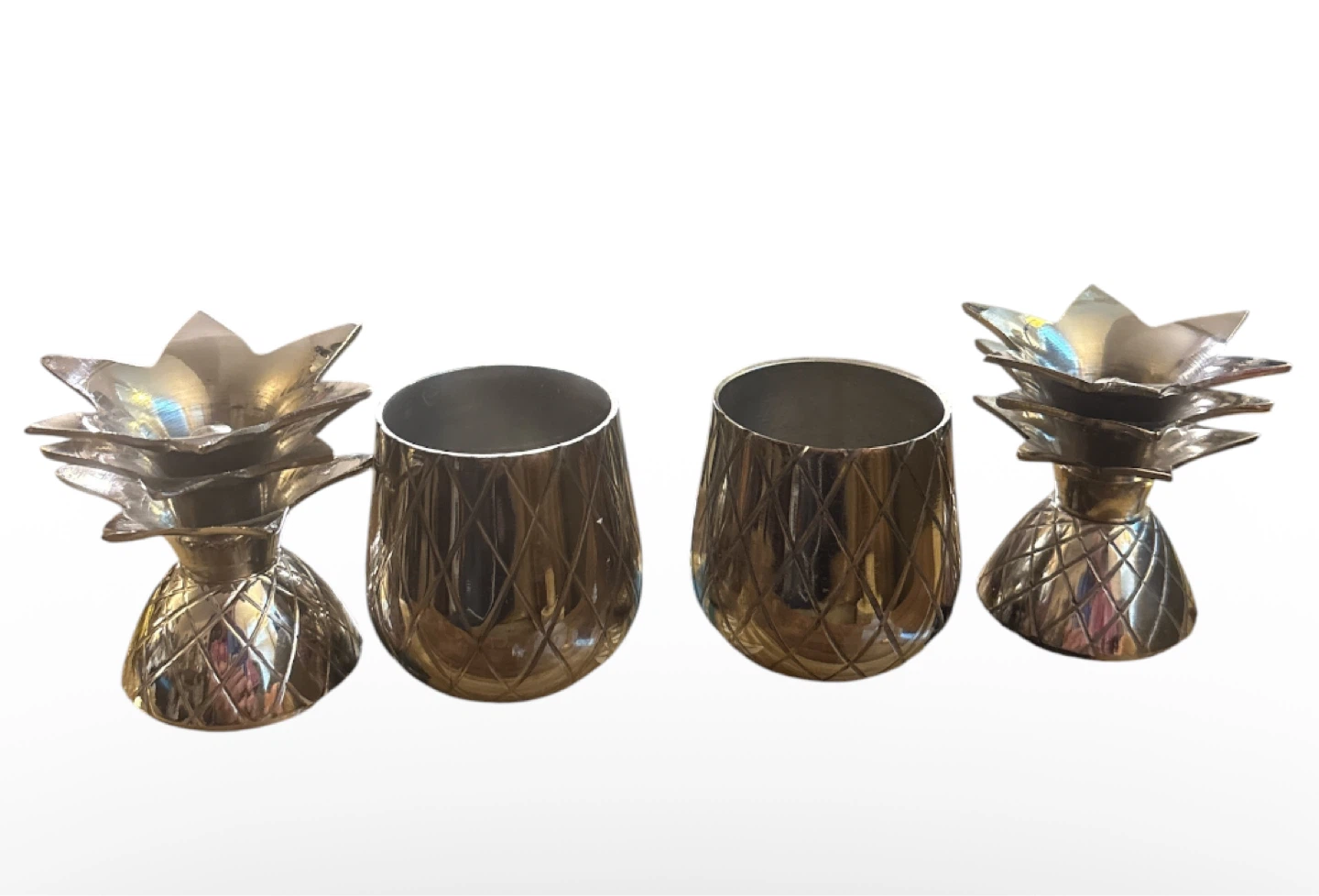 Pair of silver Pineapple Decor Pieces - photo 2