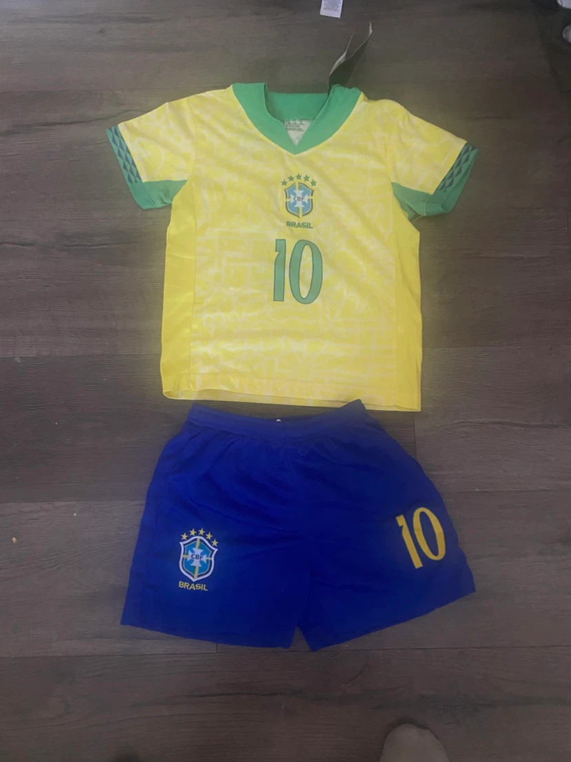 Brazil Neymar Jr #10 Kids Soccer Jersey & Shorts Set
