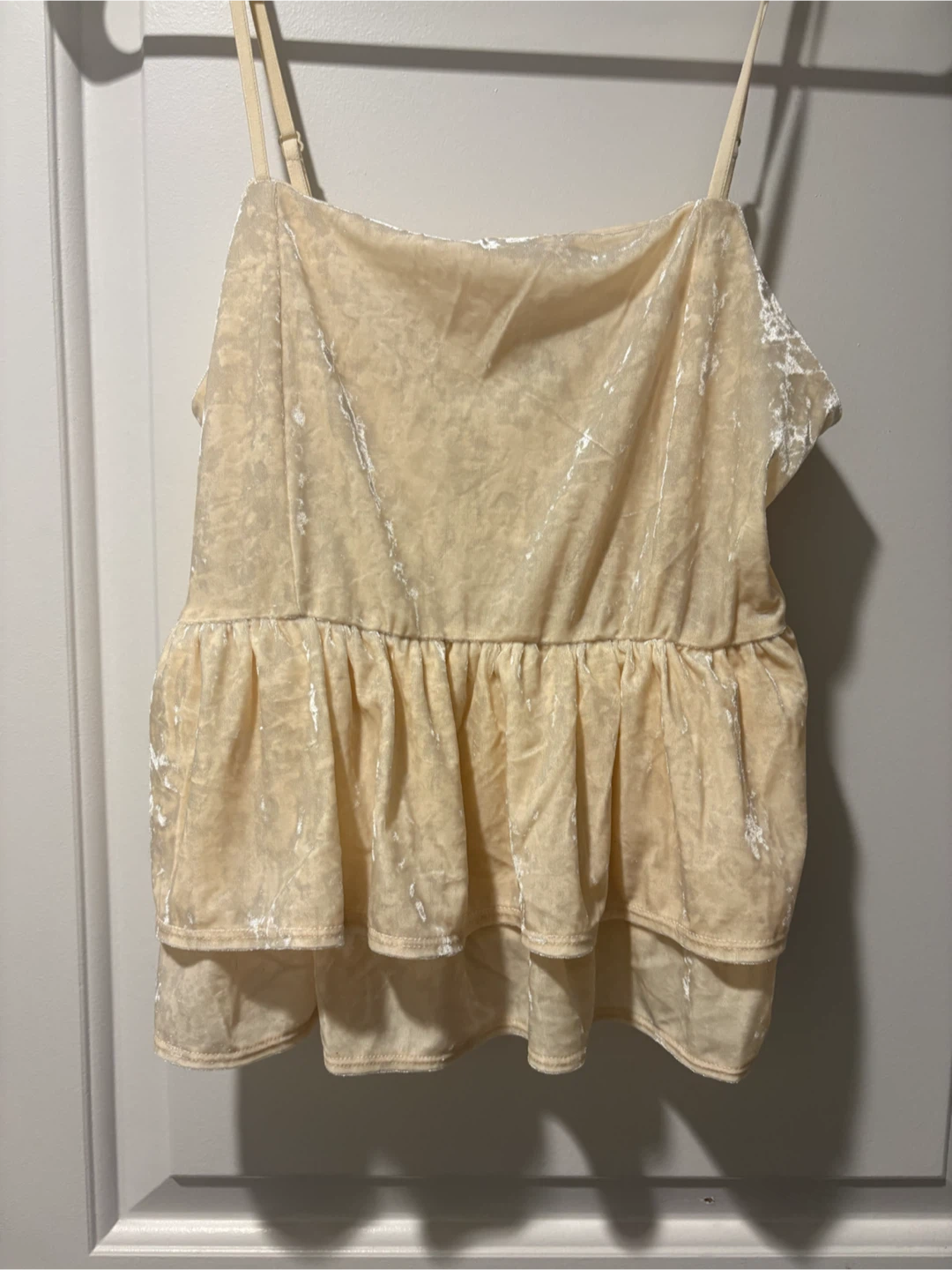 American Eagle Velvet Cami Top - Cream - Size S