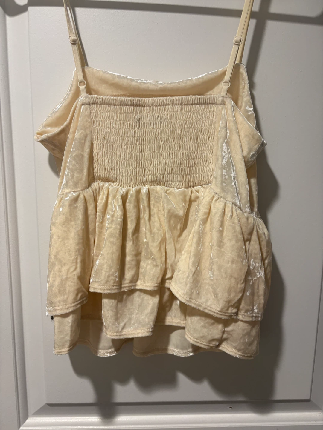 American Eagle Velvet Cami Top - Cream - Size S - photo 2