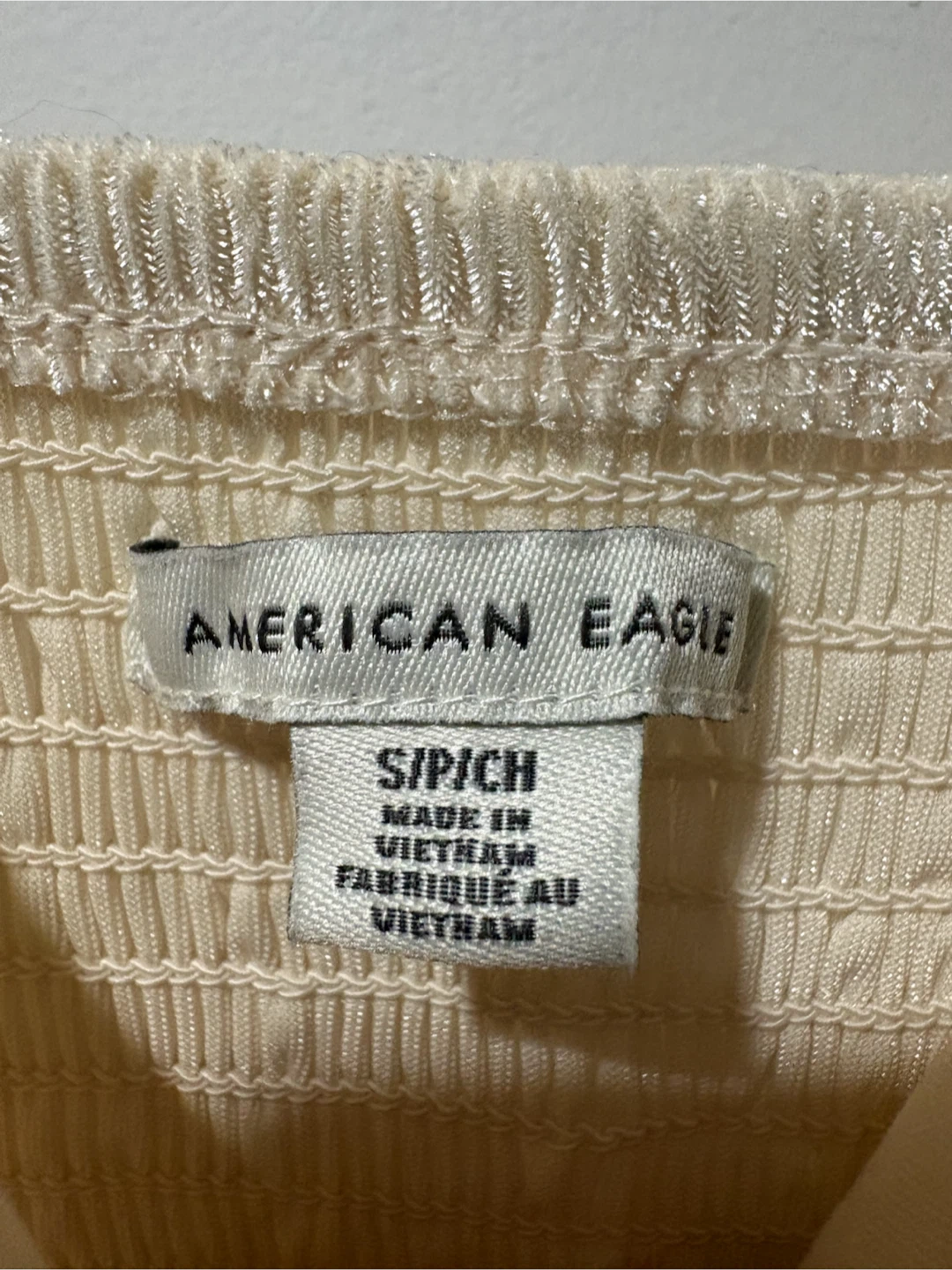 American Eagle Velvet Cami Top - Cream - Size S - photo 3