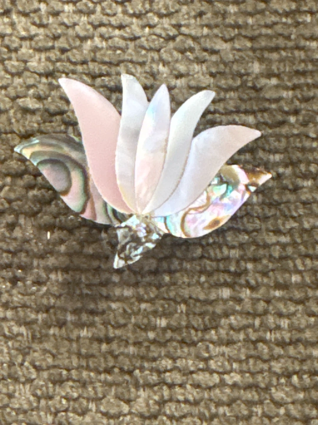Mexican vintage silver Lotus Flower Brooch Pin