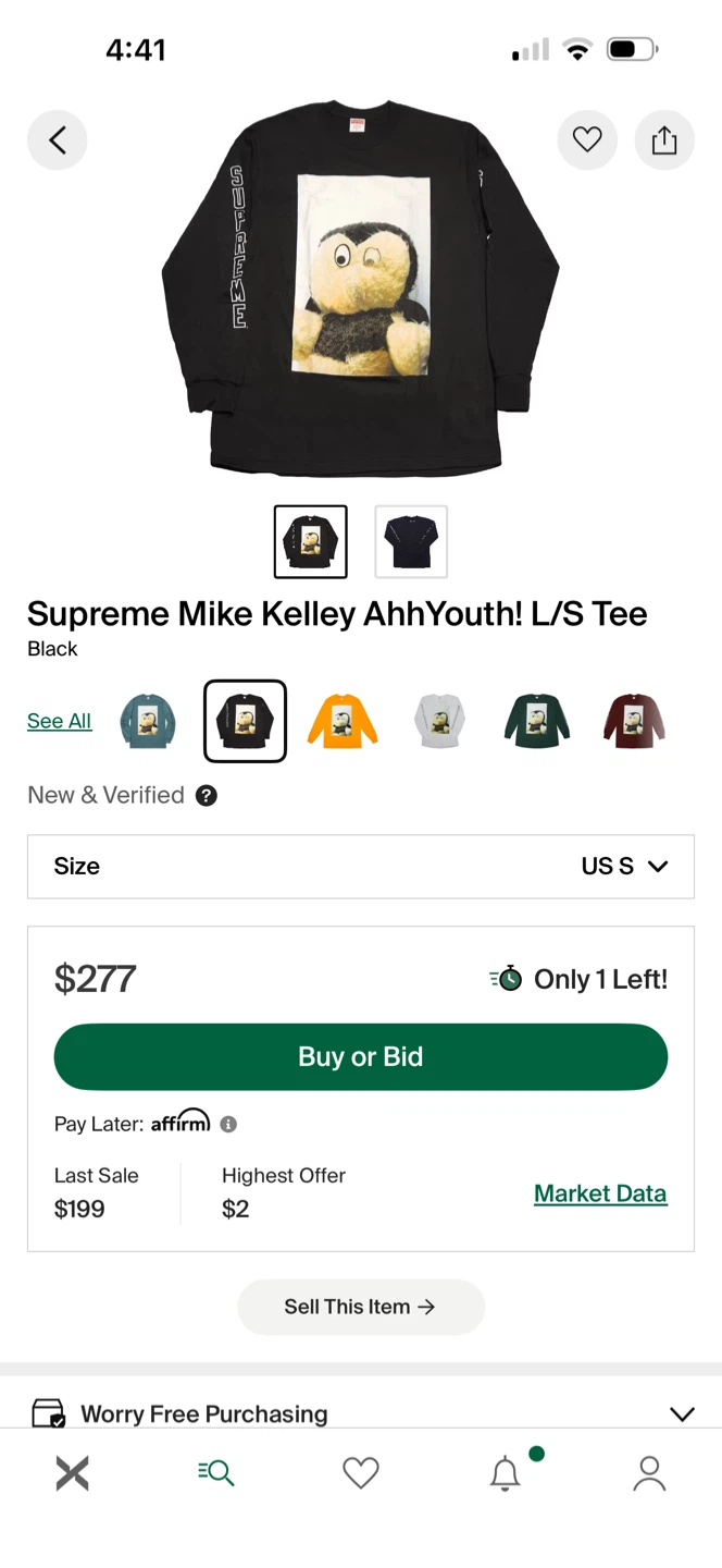 Supreme Mike Kelley Ahh! Youth L/S Tee Black - photo 3