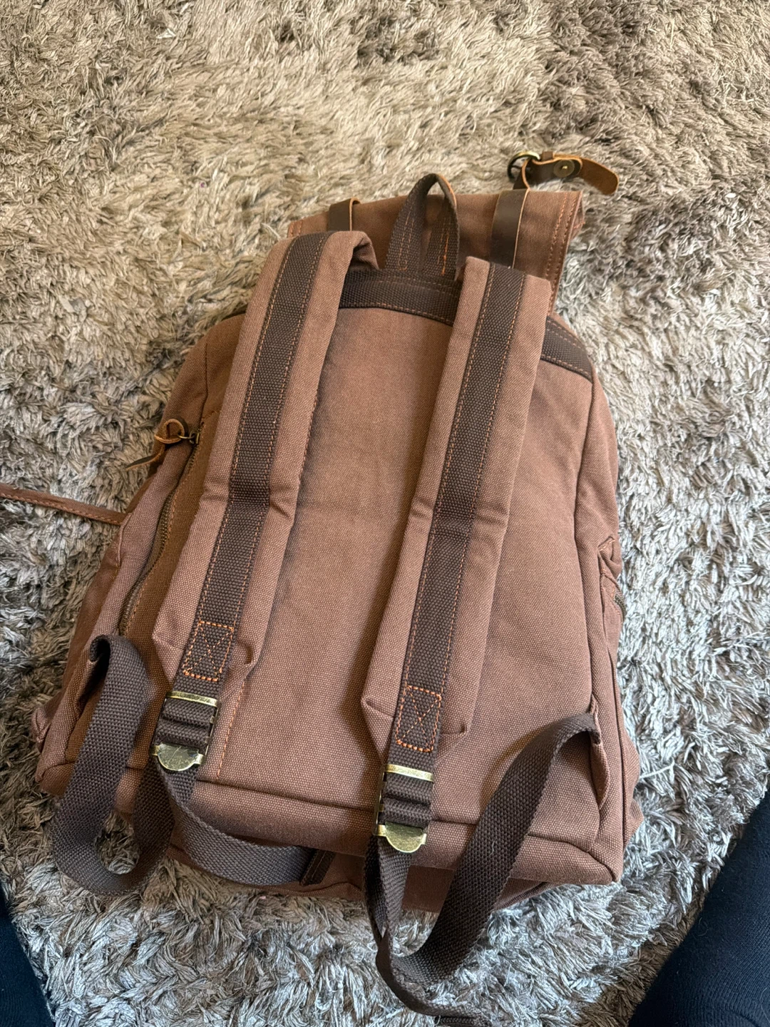 Brown Canvas Backpack - photo 2