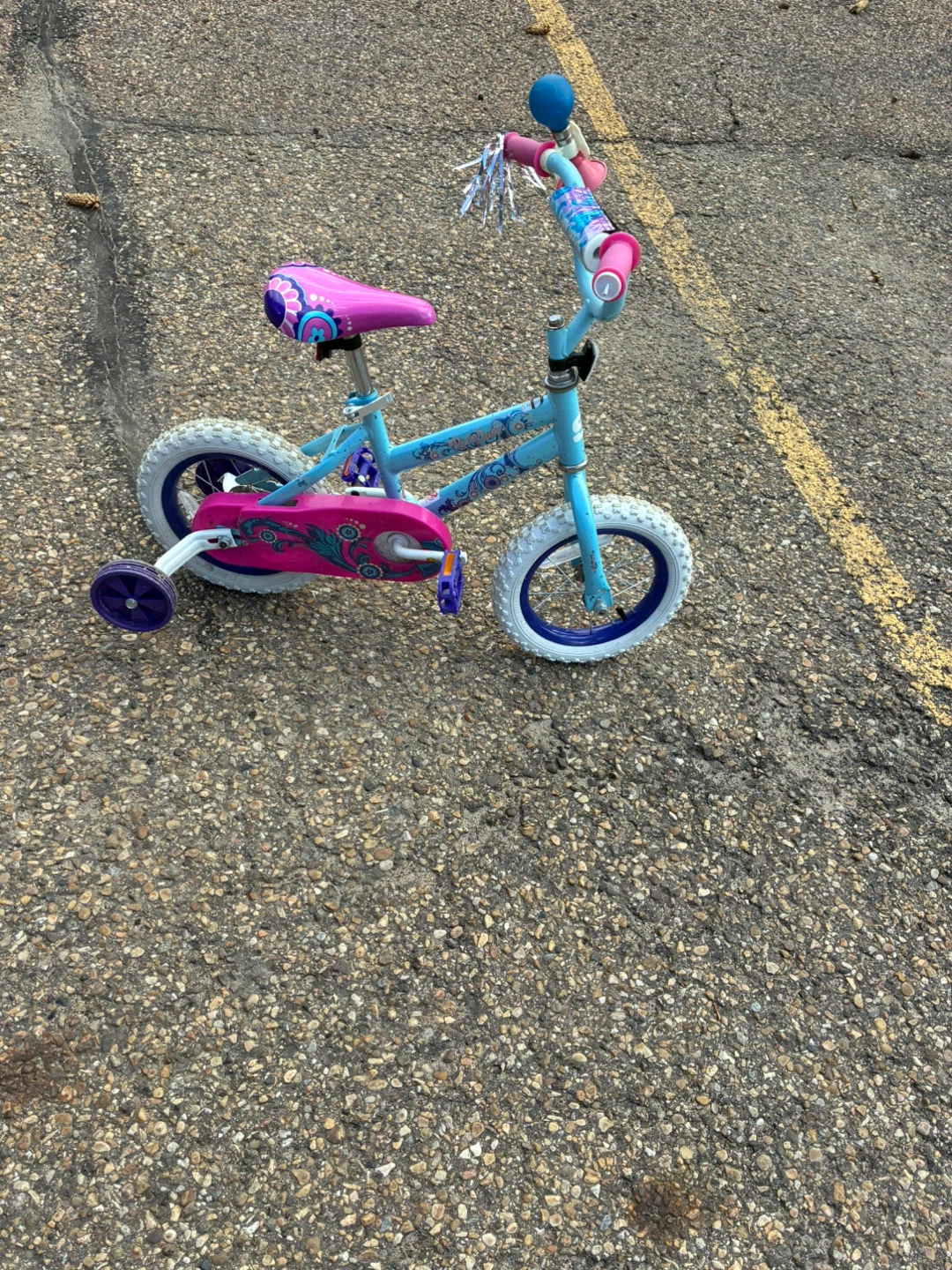 Blue and Pink Kids Bike with Training Wheels - photo 2