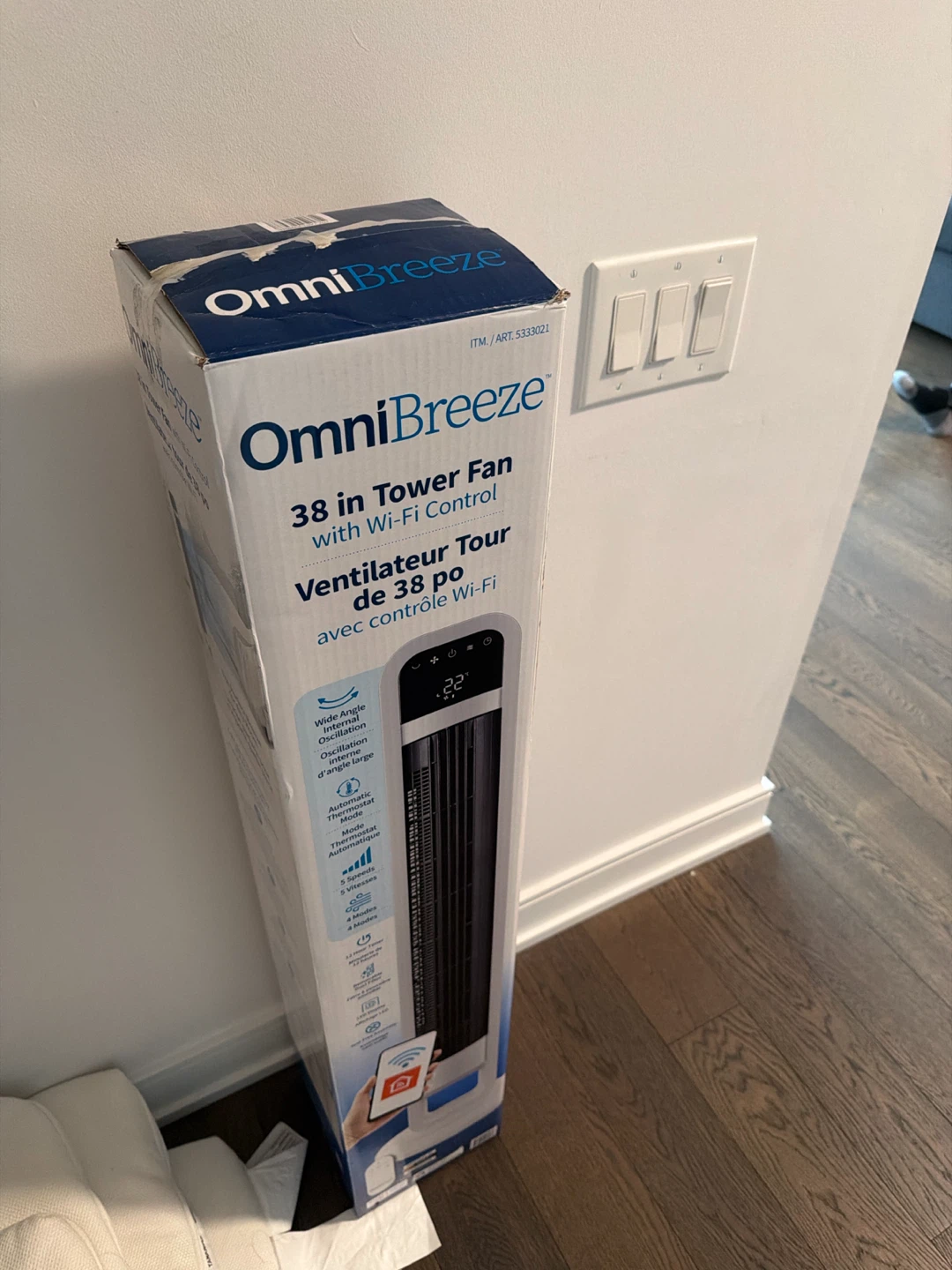 OmniBreeze 38 in Tower Fan with Wi-Fi Control