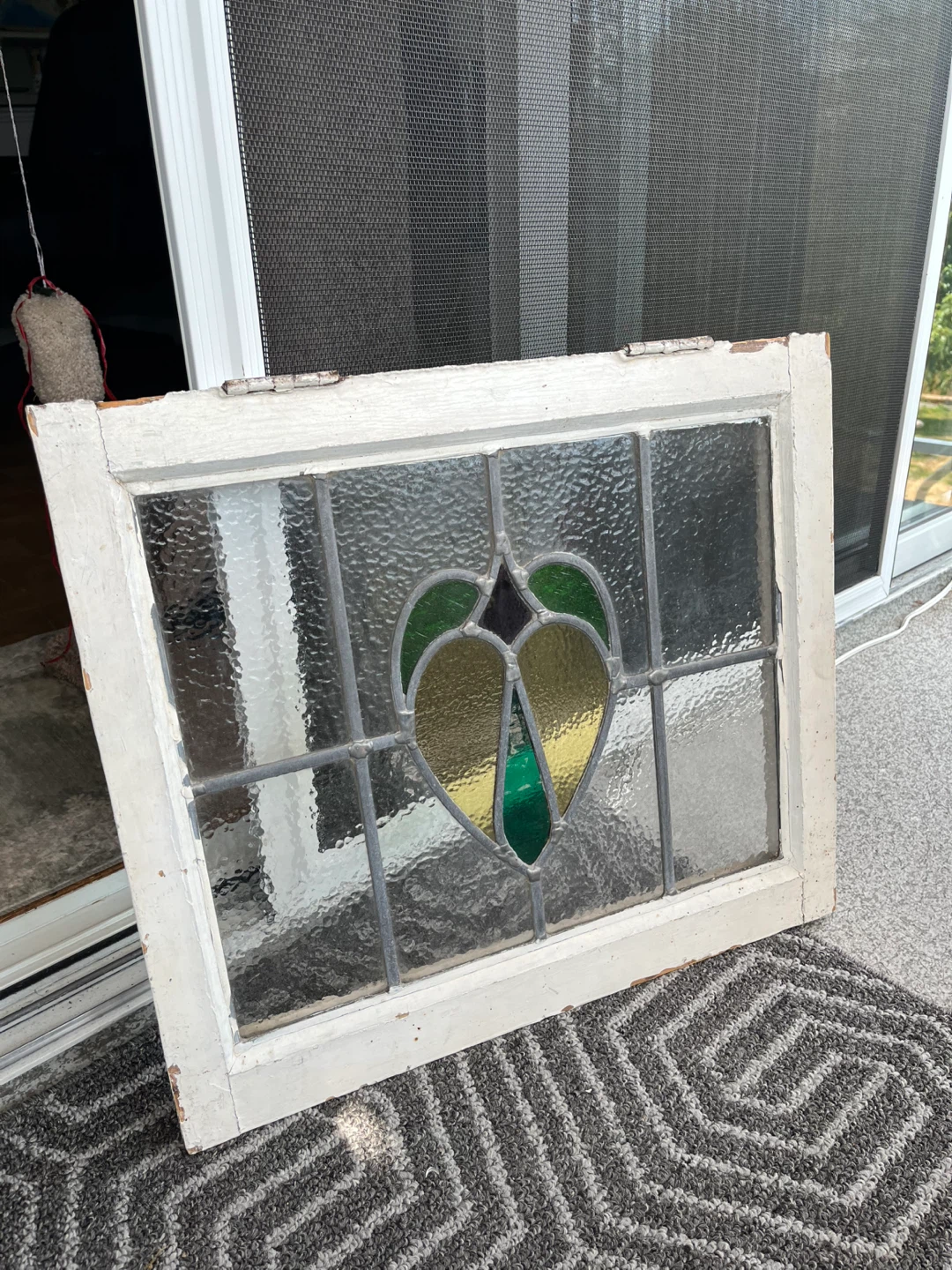 Antique early stained glass window