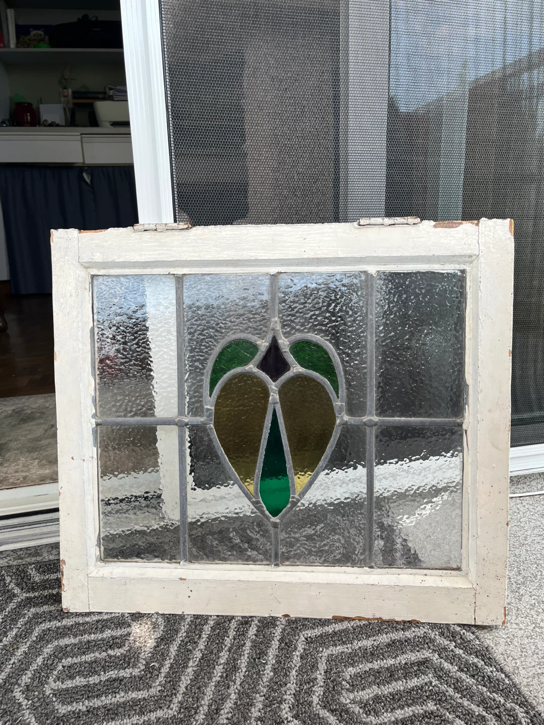 Antique early stained glass window - photo 2