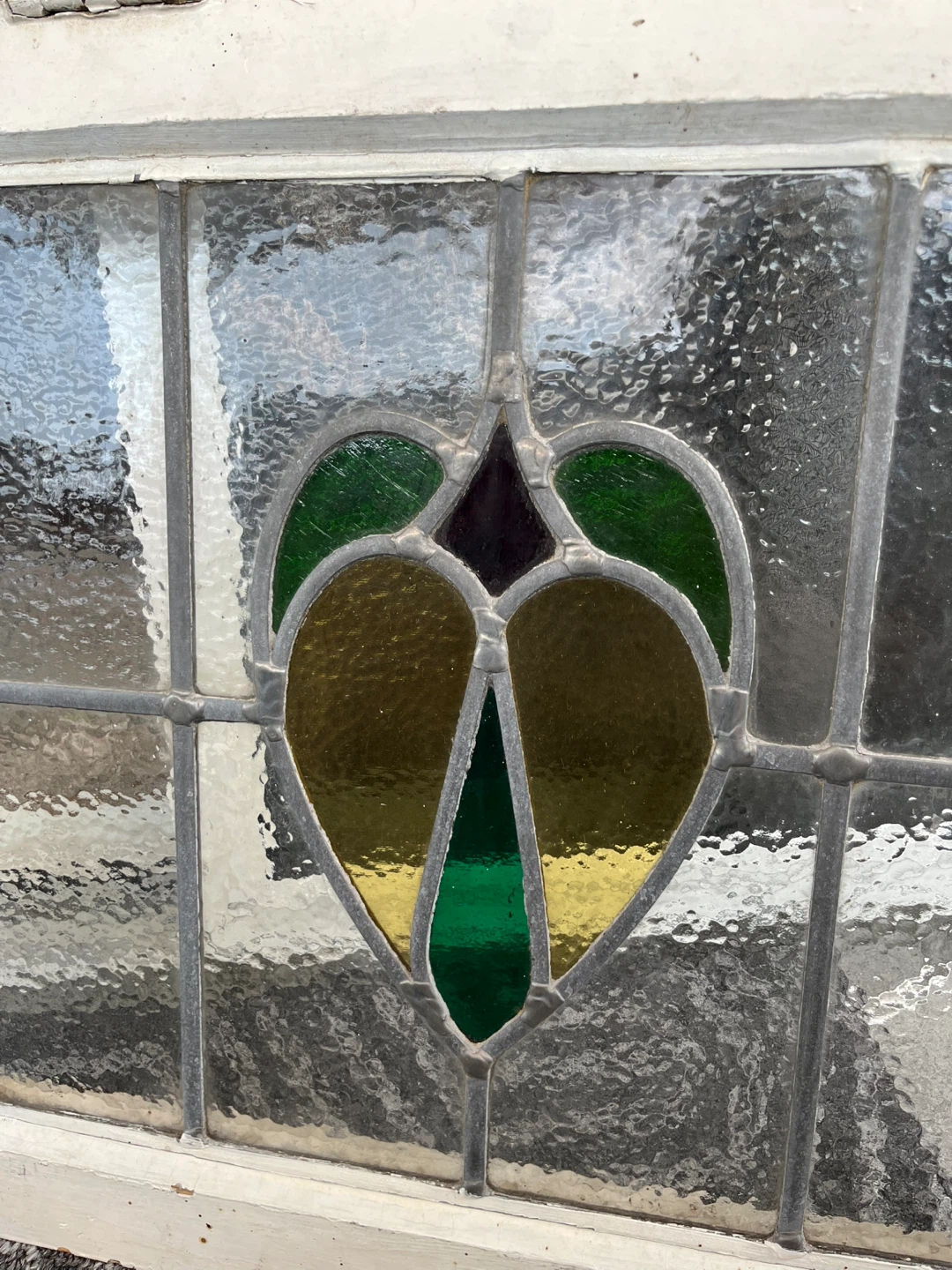 Antique early stained glass window - photo 3