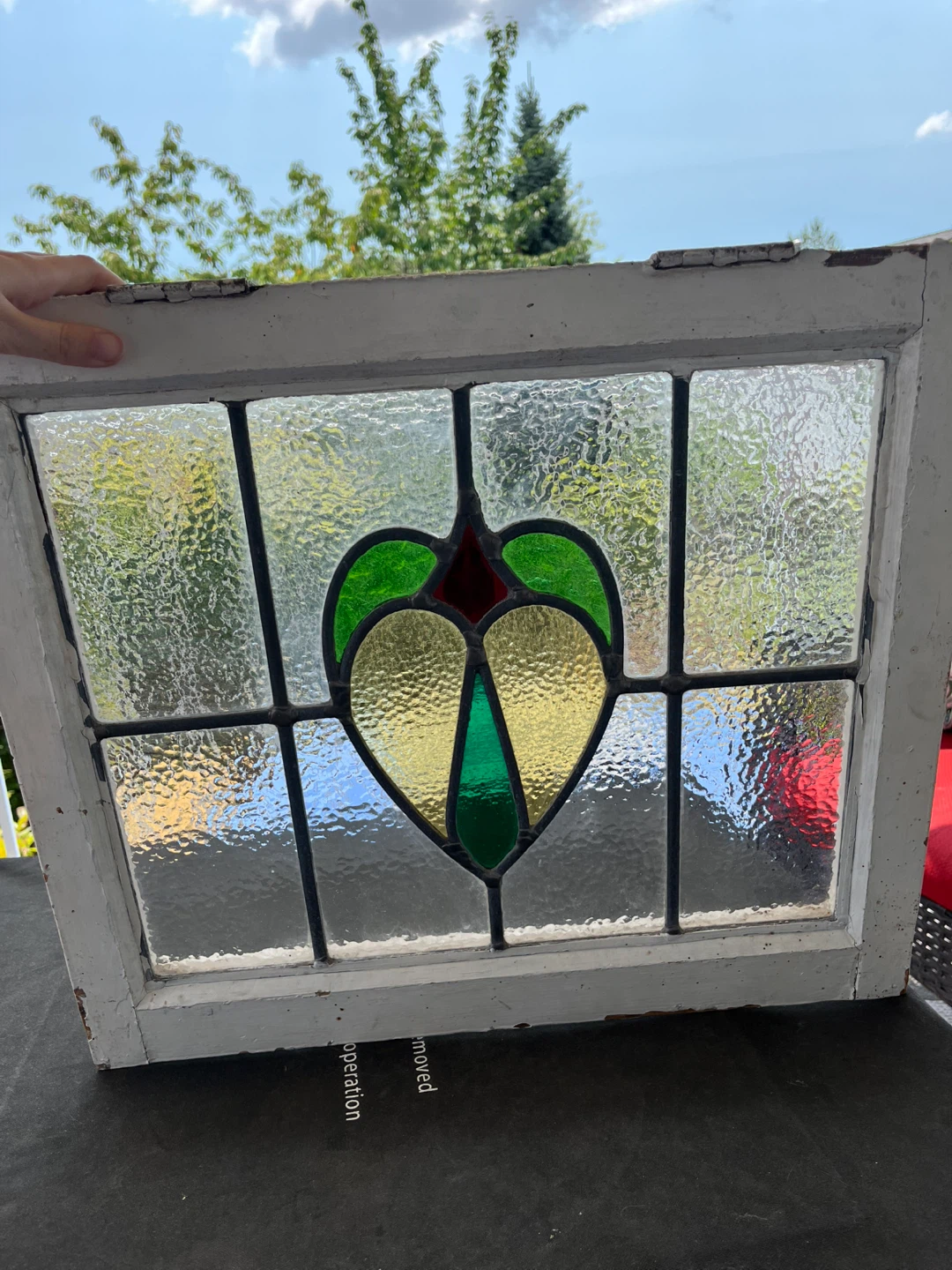 Antique early stained glass window - photo 4