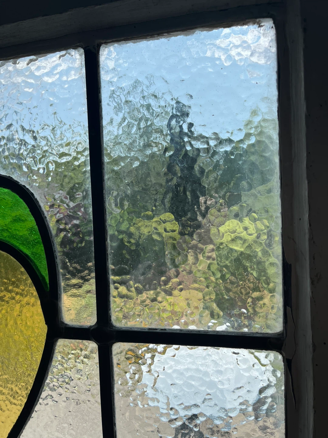 Antique early stained glass window - photo 5