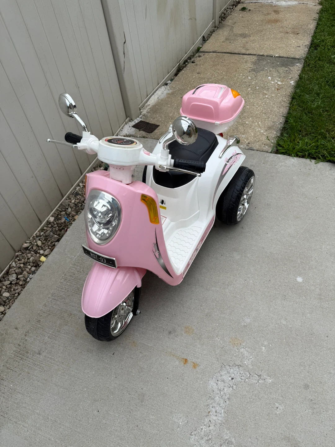 Pink and White Electric Ride-On Scooter for Kids - photo 4